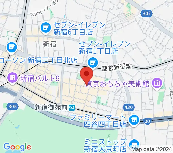 新宿御苑Only Yesterdayの地図