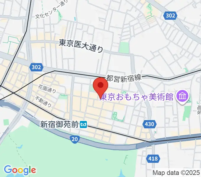 新宿御苑Only Yesterdayの地図