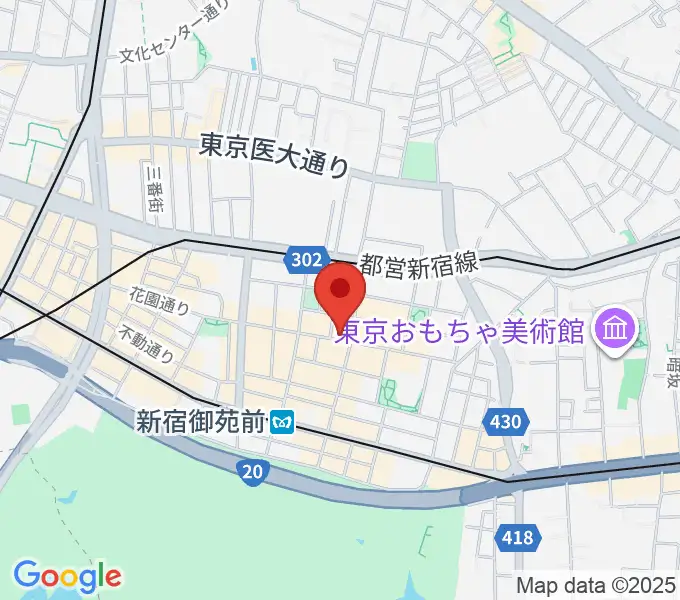 新宿御苑Only Yesterdayの地図