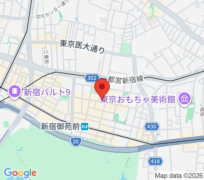 新宿御苑Only Yesterdayの地図