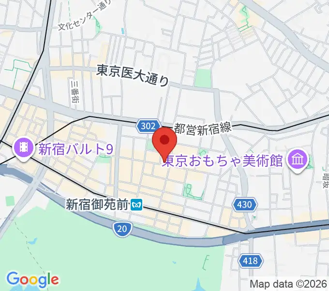 新宿御苑Only Yesterdayの地図