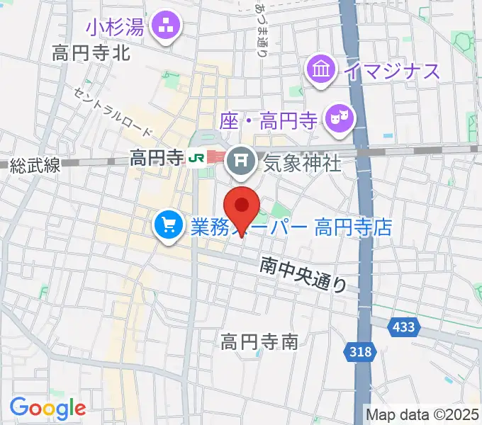 高円寺DeLIVEの地図