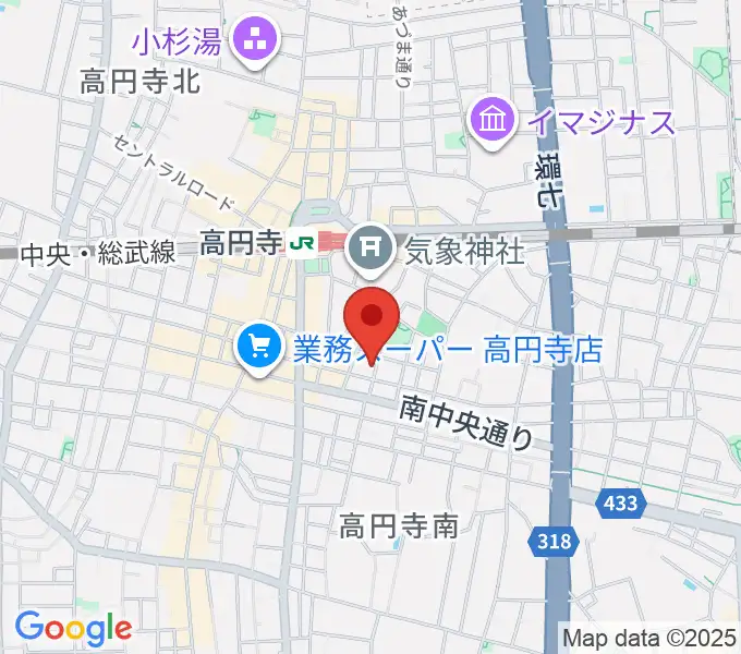 高円寺DeLIVEの地図