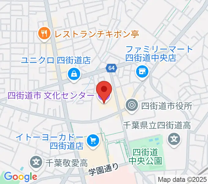 四街道市文化センターの地図