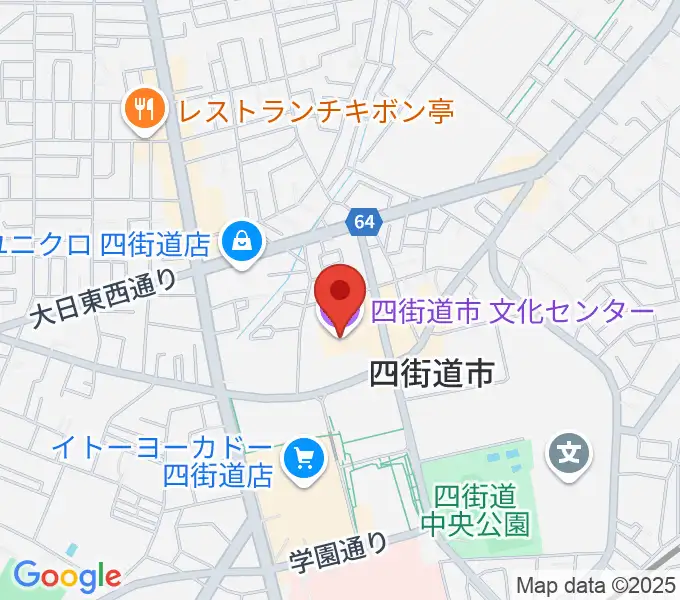 四街道市文化センターの地図