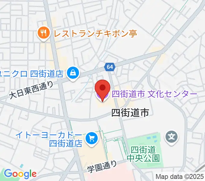 四街道市文化センターの地図