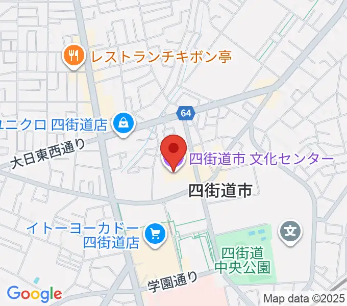 四街道市文化センターの地図
