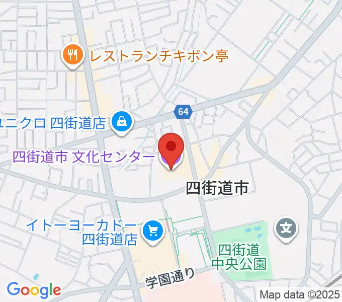 四街道市文化センターの地図