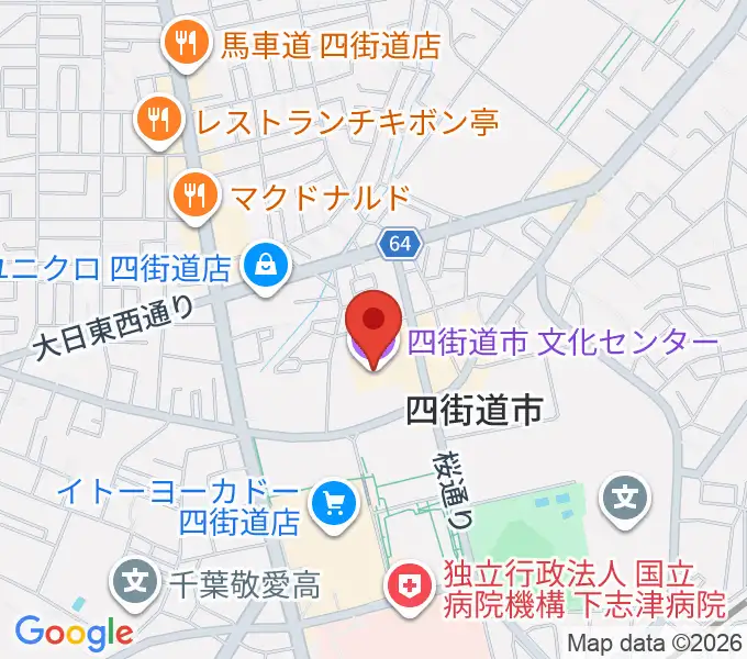 四街道市文化センターの地図