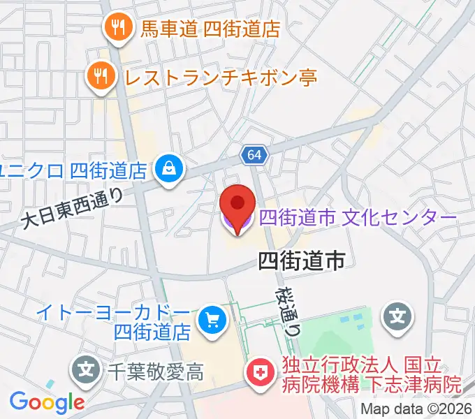 四街道市文化センターの地図
