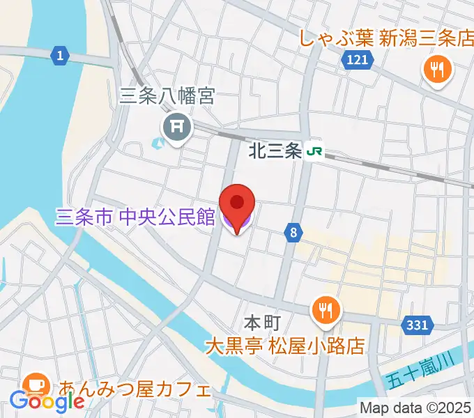 三条市中央公民館の地図