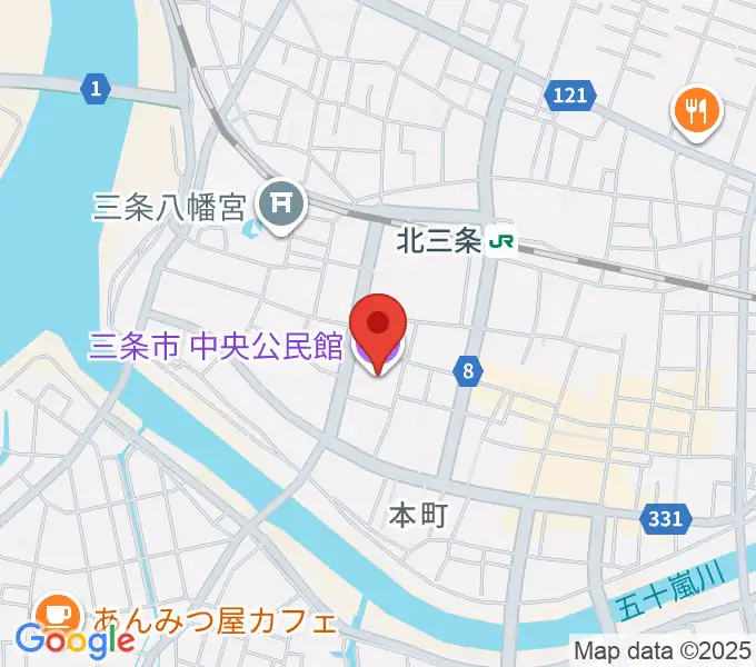 三条市中央公民館の地図