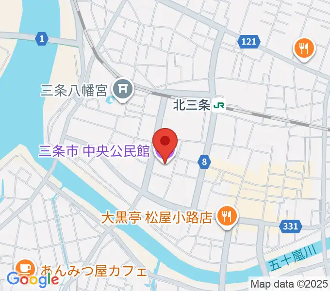 三条市中央公民館の地図