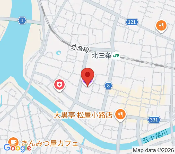 三条市中央公民館の地図