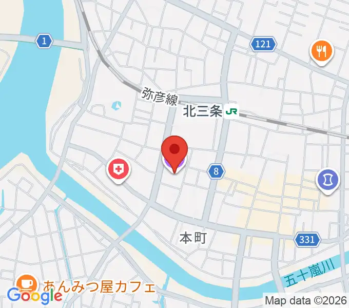 三条市中央公民館の地図