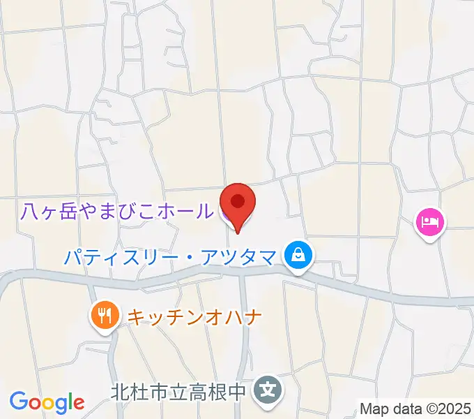八ヶ岳やまびこホールの地図