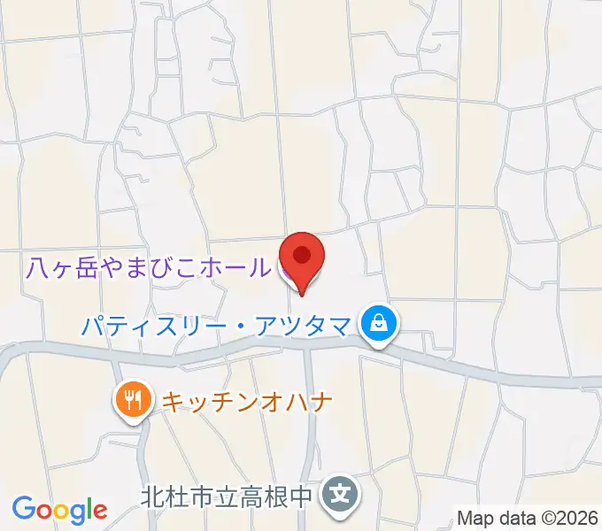 八ヶ岳やまびこホールの地図