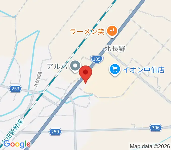 中仙市民会館ドンパルの地図
