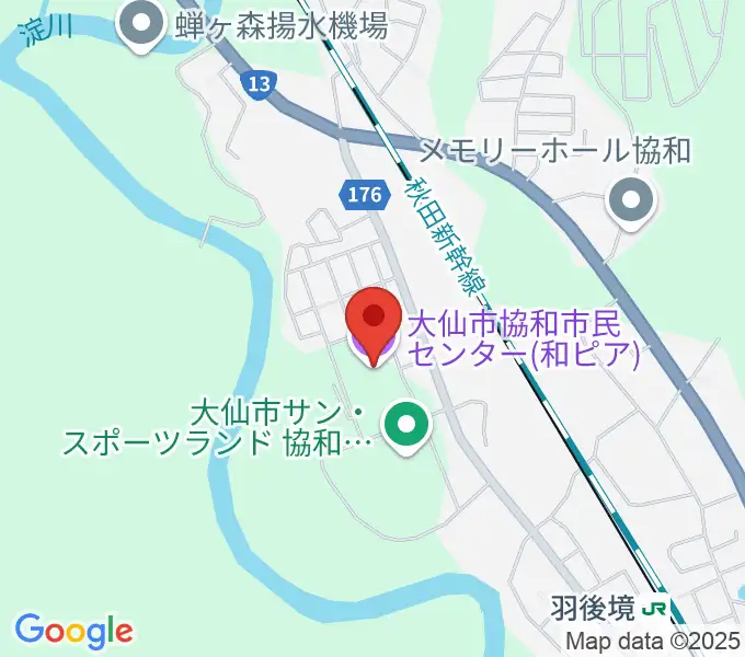 大仙市協和市民センター和ピアの地図