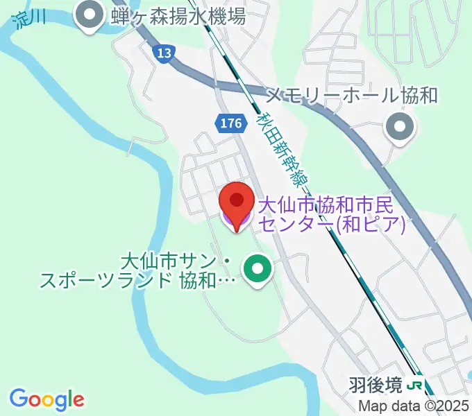 大仙市協和市民センター和ピアの地図