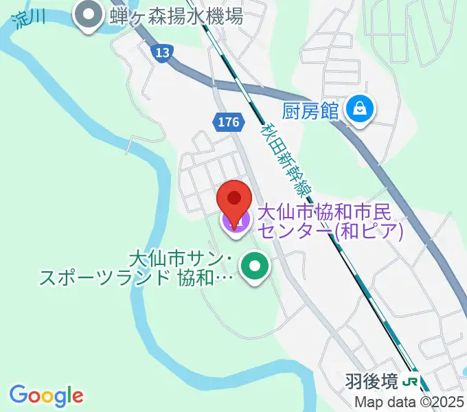 大仙市協和市民センター和ピアの地図