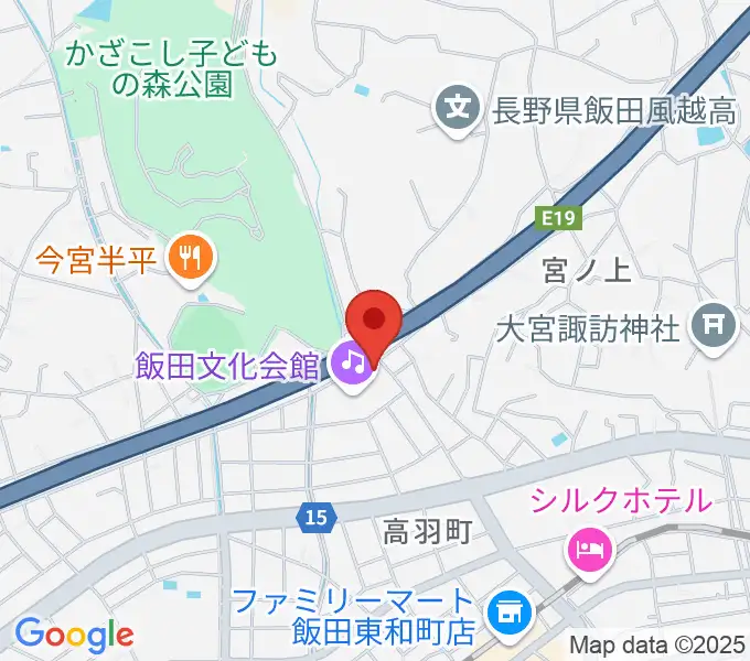 飯田人形劇場の地図