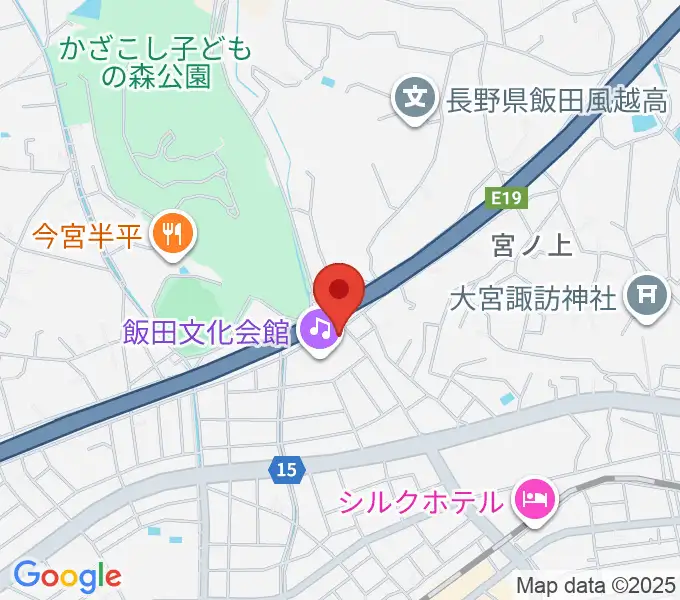 飯田人形劇場の地図