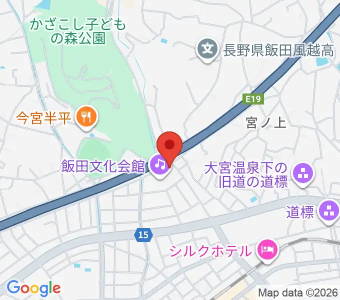 飯田人形劇場の地図