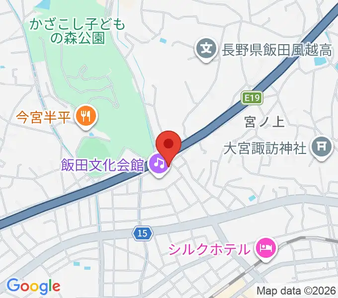 飯田人形劇場の地図