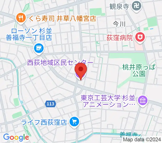 西荻地域区民センターの地図