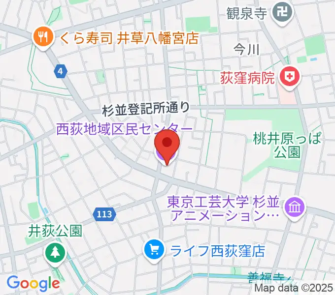 西荻地域区民センターの地図