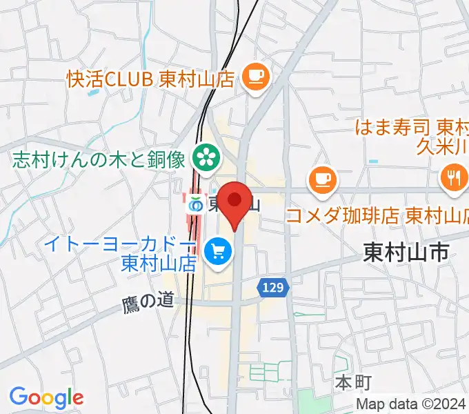 東村山市立中央公民館の地図