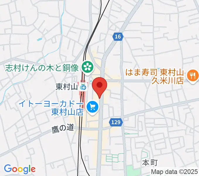 東村山市立中央公民館の地図