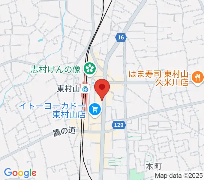 東村山市立中央公民館の地図