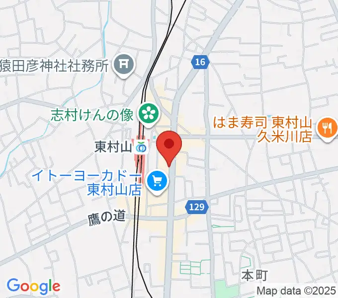 東村山市立中央公民館の地図