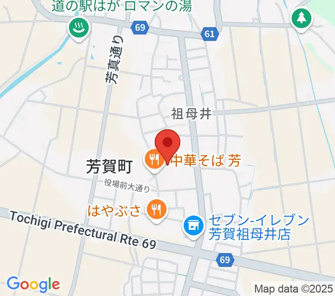 芳賀町民会館の地図