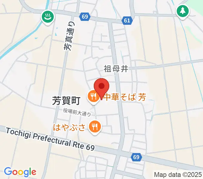 芳賀町民会館の地図