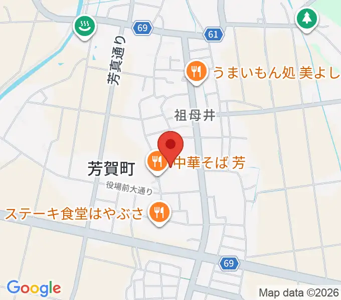 芳賀町民会館の地図