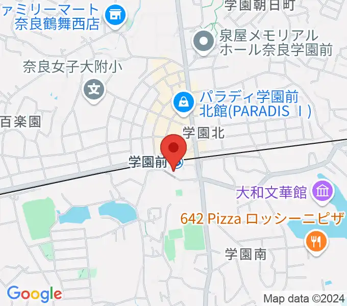 学園前ホールの地図