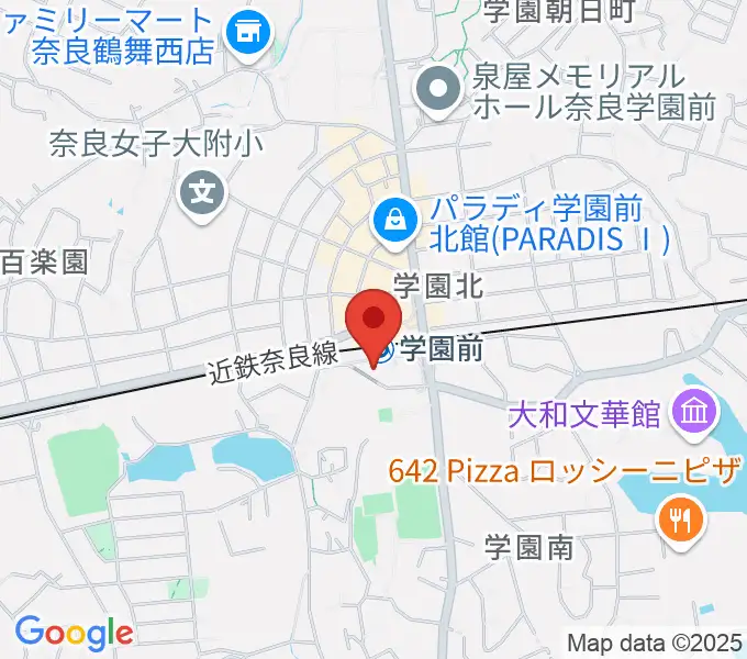 学園前ホールの地図