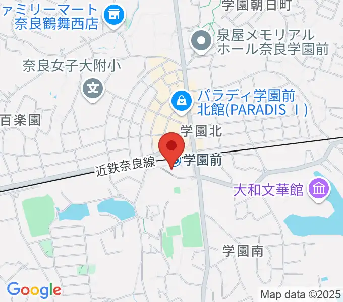 学園前ホールの地図