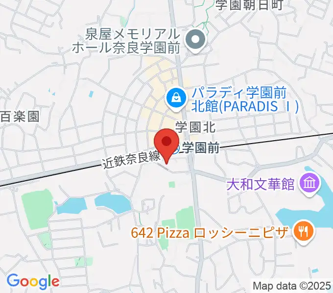 学園前ホールの地図