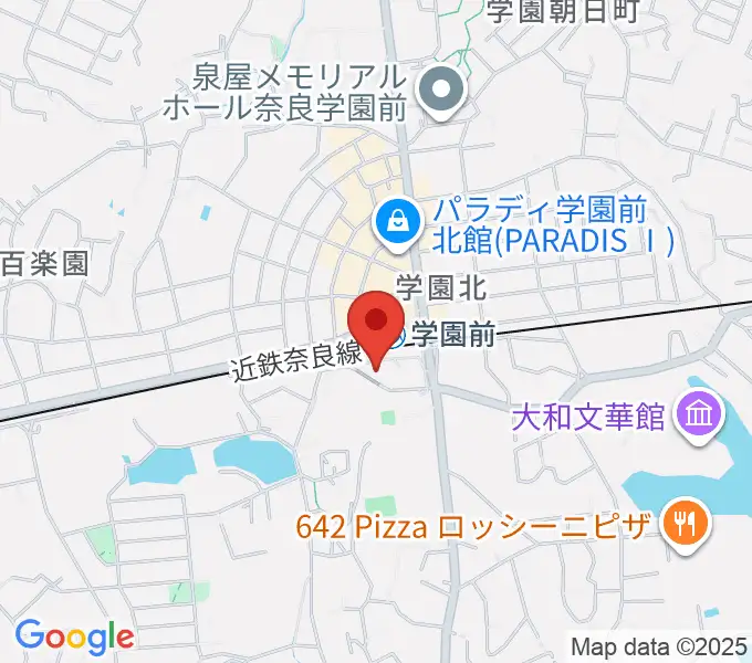 学園前ホールの地図