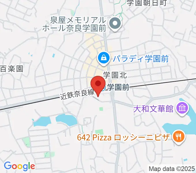 学園前ホールの地図