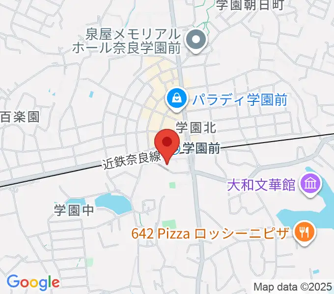 学園前ホールの地図
