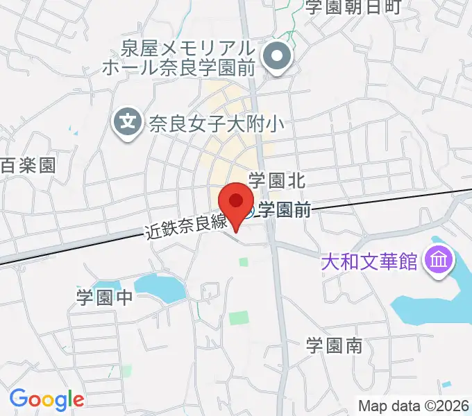 学園前ホールの地図