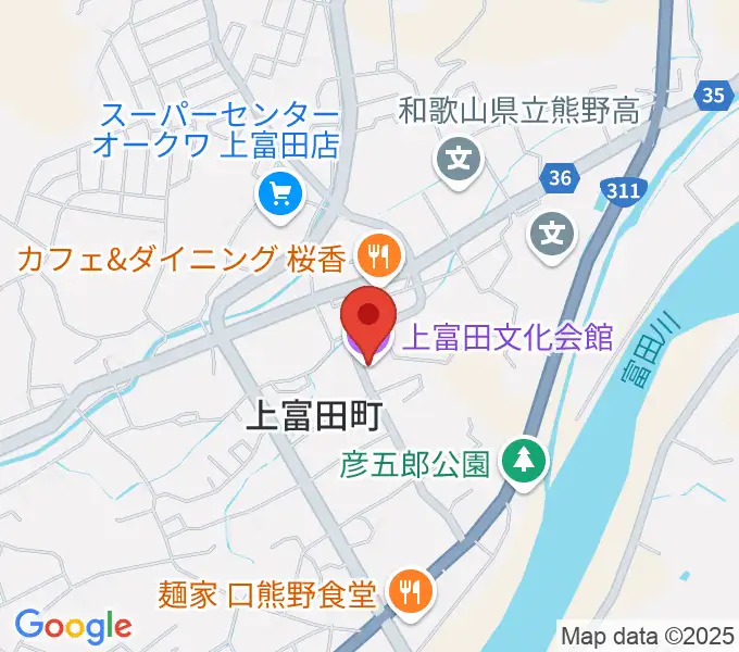 上富田文化会館の地図