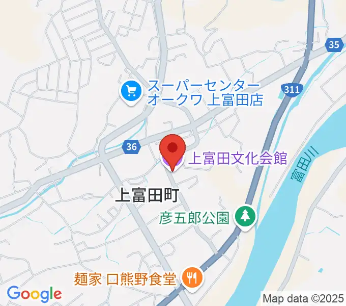 上富田文化会館の地図