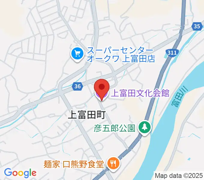 上富田文化会館の地図