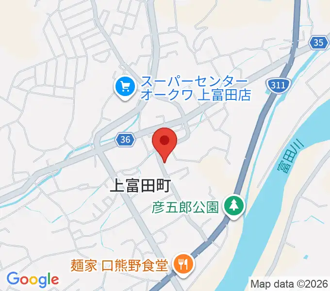 上富田文化会館の地図